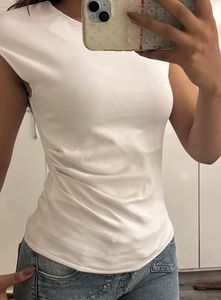 Zara White Sleeveless Ruched Top