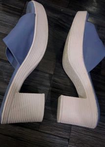 Blue Wedge Sandals