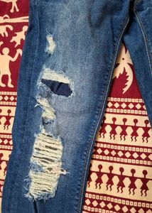 Lee Cooper Distressed Skinny Blue Denim Jeans