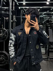 Originals Black varsity inspired denim jacket