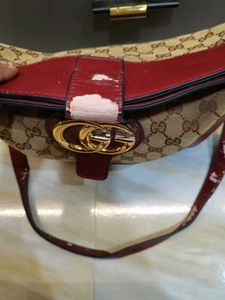 Gucci Shoulder Bag - Burgundy GG Canvas
