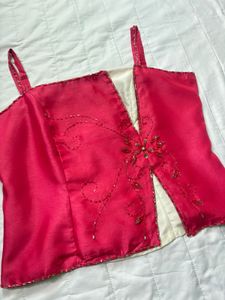 Designer Embellished Pink Blouse