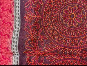 Red Floral embroidery Saree