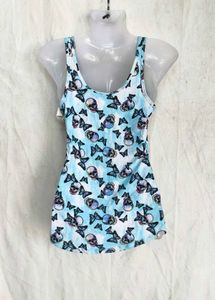 I. Skull and Butterfly Print Tank Top