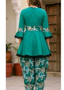 Elegant Green Kurta Dhoti Set