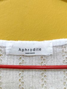 White Cropped Tie-Front Top