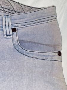 Gray Cropped Denim Jeans
