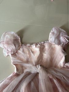 Pink Floral Puff Sleeve Dress