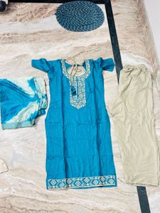 Beautiful Blue Kurta Set with Dupatta