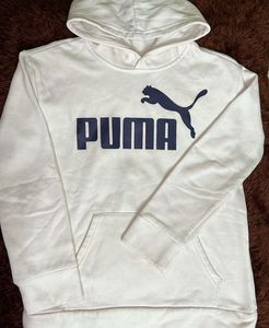 Puma Hoodie - White with black Logo