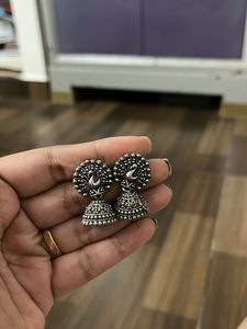 Oxidized Silver Earrings Set