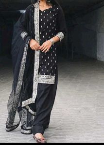 Elegant Black Sequined Kurta Set