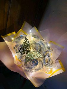 Sparkling Rose Bouquet with Butterfly & Lights