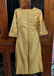 Embroidered Mustard Kurti