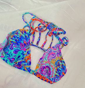 Vibrant Paisley Print Bikini Top