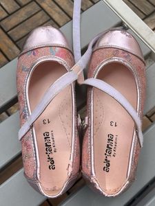 Sparkly Pink Ballet Flats with Strap