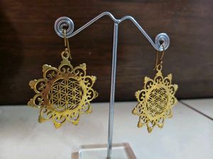 Gold tone aesthetic boho earrings
