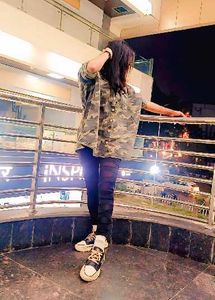 sweet army print long shirt