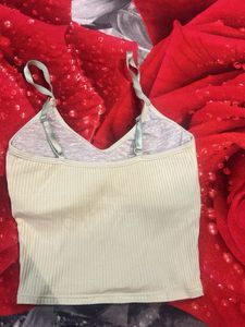 Ribbed Button Front Bralette Top