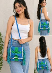 Handmade Crochet Bag with Bow