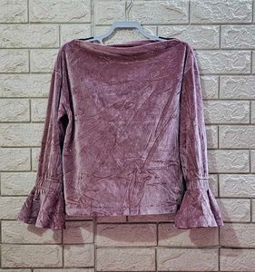 Cache  Mauve Velvet Top