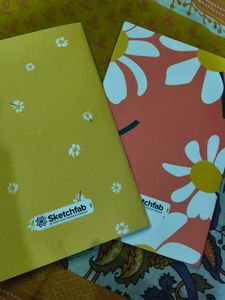 asthetic flower notebooks (set of two)