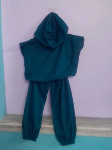 Teal Hooded Tracksuit Set