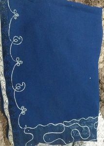 Navy Blue Embellished Saree