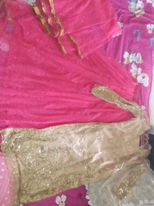 Sparkling Pink & Gold Lehenga Choli Set