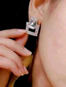 Elegant Square Crystal Earrings