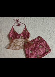 y2k chatpata Sequin Embellished backless set