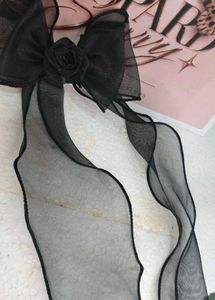 Black Organza Bow Hair Accessory