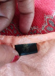 Peach Embroidered Kurta Set with Dupatta