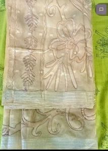 Elegant Peach Embroidered Saree