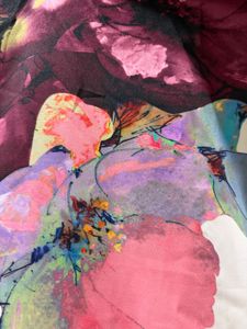 Vibrant Floral Print Dress Material