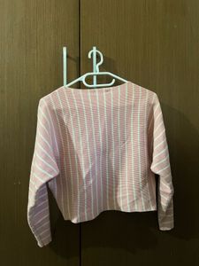 Striped Long Sleeve Crop Top