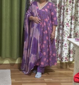 Cotton A Line Kurti Set