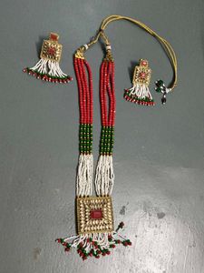 Indian Beaded Necklace &amp; Earring Set