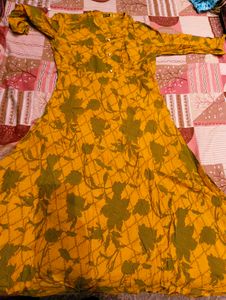 Yellow Floral Print Kurta
