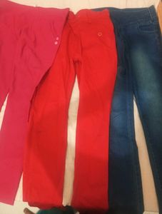 4 Jeans Pack - dark Pink, Red &amp; 2 Bl