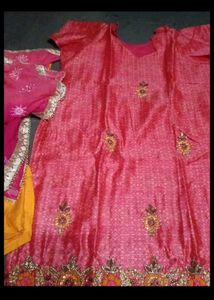 designer pink kurta set with dupatta