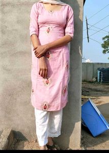 Pink Embroidered Kurta Set