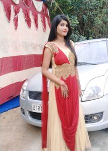 Elegant Red & Beige Ethnic Gown