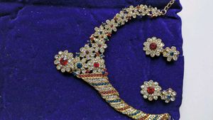 Stunning Red, White &amp; Blue Gemstone Jewelry Set