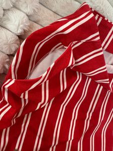 forever 21 Red White Striped Mini Skirt with pocke