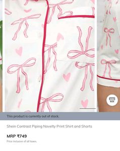 Cute Bow &amp; Heart Pajama Set