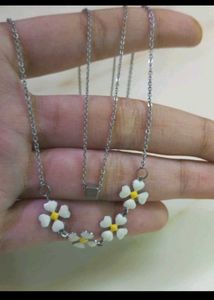 Cute Daisy Flower Necklace &amp; Bracelet Set