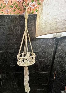Macrame Lamp Shade &amp; Planter Combo