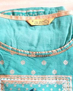 AURELIA Round Neck Ethnic Motifs Printed Beads
