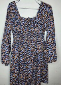 Fit &amp; Flare Smoked Floral Print Mini Dress